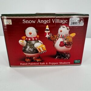 Sakura Debbie Mumm Snow‎ Angel Village Salt and Pepper Shakers Snowmen